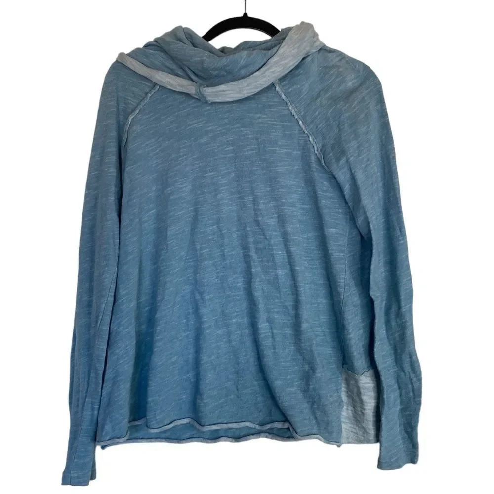 FREE PEOPLE Beach Cocoon Cowl Neck Pullover Light Blue Size Medium